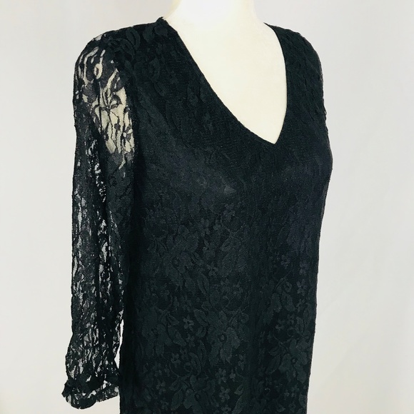 MaCherie Black Lace 3/4 Sleeve Maternity Dress - Picture 8 of 8